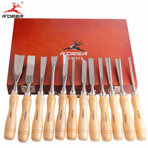 Flying deer carving knife wood carving woodworking chisel hand carving knife carving chisel 12-piece woodworking tool set