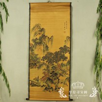 New Chinese painting antique calligraphy painting landscape painting Middle School painting office living room decoration painting has been mounted Yuan Jiang fishing picture