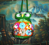 Yunnan ethnic style cute owl bag female canvas coin bag crossbody bag Childrens bag
