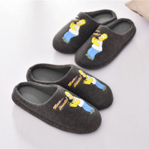 Foreign trade original single winter large size cotton slippers wooden floor slippers indoor soft bottom cartoon cotton shoes men slippers winter