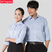 (whitegown) new blouse mens shirt seven-point sleeve shirt waiter shirt