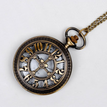 Fashion New Large Lucky Digital Personality Hollow Vintage Pocket Watch Hot Classic Quartz Pocket Watch 8038