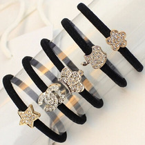 Head Rope Leather Fascia Hair Circles Korea Import Hair Accessories Head Flower Yiwu Full Drill Kindness Ultra High Elastic Hair Cord