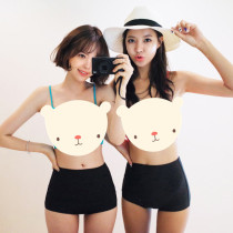 Womens high waist swimming trunks belly stretch marks bikini slim flat swimming trunks multi-color