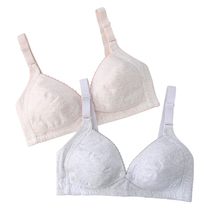 No steel rims cotton bras gather type anti-sagging thin feeding bra front open buckle cotton lactation underwear women