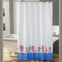 Cute elephant shower curtain waterproof and mildew proof thick lead wire