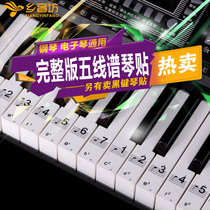 Professional ultra transparent 88-key piano keyboard sticker 61 key stair score key Post electronic piano stick