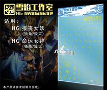 Youtian Paradise Snow Flame Studio HGUC Mourning Banshee Fate Goddess Destruction mode Model Water Sticker