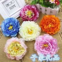 New emulated peony floral silk bouquet DIY headwear clothing bag decorated with floral art photographic props 10CM