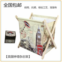 Popular storage student dormitory floor newspaper and magazine storage rack fabric foldable finishing rack durable