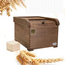  Rice bucket storage rice box Insect-proof and moisture-proof carbonized surface box Rice bucket 10KG solid wood surface bucket Special price rice cylinder simple