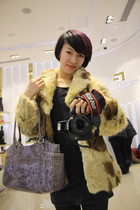 Ancient vintage Modenpop coloured coloured pure long goat hair-tipped fur coat coat