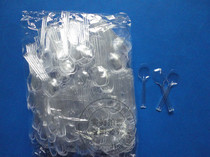 Disposable transparent plastic spoon ice cream special small spoon jelly yogurt tasting pudding spoon about 500