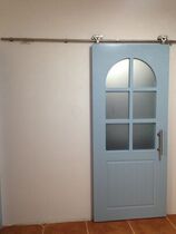Barn door Glass door Indoor door Cloakroom Bathroom door Kitchen sliding door Push-pull hanging track Indoor wooden door