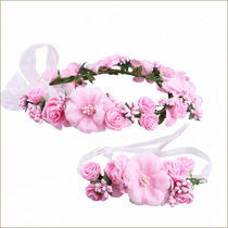 Korean Princess wreath bracelet set childrens headgear girl headgear little girl Flower Girl Flower Girl Wedding dress hair accessories