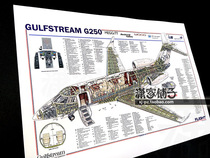 Gulfstream Airliner Structure Diagram GULFSTREAM G250 Photo Frame Core Drawing Civil Aviation Decorative Painting