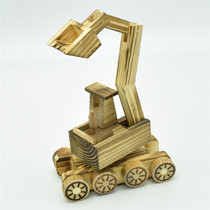 Hot sale wooden excavator model children toy car model wooden crafts children