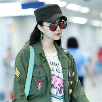 South Koreas new Fan Bingbing same hat female military cap flat cap cap spring and summer autumn Joker board curved brim hat