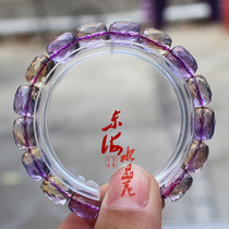 Natural purple yellow crystal bracelet womens 5A faceted cut surface Joker Ayatrayst bracelet