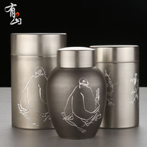 Tin cans Tea cans Pure tin handmade sealed cans Malaysia travel tea sets large medium and small metal tea storage cans