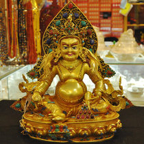 Buddhist supplies Nepal imported copper gilt gold yellow God of Wealth Buddha statue boutique copper gilt gold yellow Wealth God
