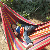 Double hammock thick canvas curved stick hammock special anti-rollover hammock outdoor indoor creative swing direct sales