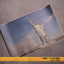 National logo building Statue of Liberty New York landscape decoration painting European and American attractions hanging painting retro