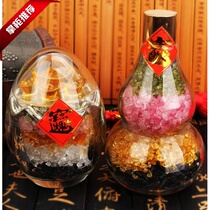 Natural five-color Crystal gravel transfer bottle colorful egg five-line egg ornaments Zhaocai Jin treasure degaussing town