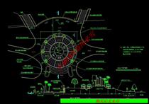 A small square vertical construction large sample cad drawing] Garden dwg drawing