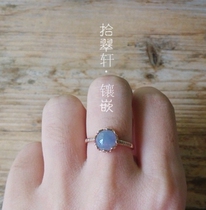 (ten Cuxuan-inlaid) 18K rose gold purple emerald ring inlaid details Remain