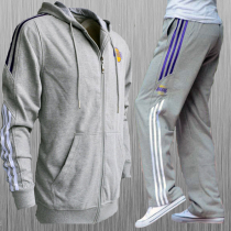 Spring and Autumn Sports Set Windproof Basketball Team Jacket Oversized Sweatshirt Contrast Training Clothing Fat Sports Pants Men