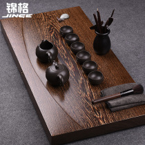 Jinge Kung Fu tea set set whole piece of solid wood chicken wing Wood tea plate set of purple sand ceramic large household tea table