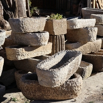 Garden stone tank home small fish tank dry landscape artistic conception stone carving decoration courtyard standard shop mini fish pond