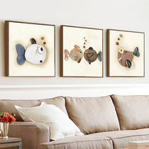 The New Diamond painting is full of diamond embroidery lucky stone fish restaurant sticking cross stitch triple painting living room simple modern