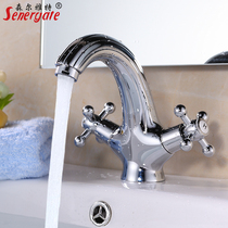 Double basin faucet cold and hot water all copper European washbasin faucet toilet bathroom basin faucet washing hands
