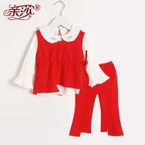 (Three sets) Spring girl suit Childrens baby Three combined clothes baby Three sets of spring kits