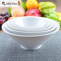 Yangge imitation porcelain bowl Ajisen ramen bowl A5 melamine tableware Japanese plastic fast food noodle bowl white pointed thread bowl