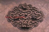 Pure natural marble Shadow back Kowloon Blessing Stone Sculpture Ancient Construction Temple Family Town Residence Background Dragon Relief