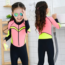 Parent-child swimsuit Mother-daughter swimsuit Large medium and small children quick-drying one-piece sunscreen Long-sleeved trousers Jellyfish wetsuit suit