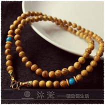 Thai Buddha chain gold camphor wood mens and womens beaded necklaces can be customized one hang two hangs and three hangs