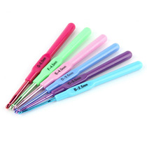 6pcs New Multicolor Knitting Needles colorful Plastic Handle