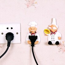 Cartoon Socket Power Cord Containing Hanging Hook Hook Creative Cute Powerful Sticky Hook Plug Viscose Bracket
