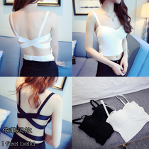 New gathering cross back bra sexy bottoming Joker vest with chest pad bra bra underwear thin women