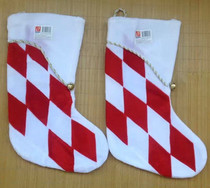 Christmas Gift Socks Gift Bag Pendant Gold Velvet Red White Splicing Square Bell Christmas Socks