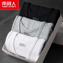South Pole Man cotton vest male style pure cotton medium aged underwear black and white color movement cross-bar two-strand elastic sweatshirt