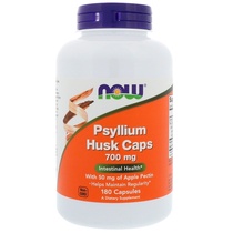 Spot Now Foods Psyllium Capsules 700mg 180 tablets Dietary Fiber contains Apple pectin