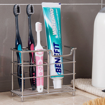 Ou Runzhe bathroom creative stainless steel toothbrush holder toothpaste stand desktop toothbrush storage rack rack