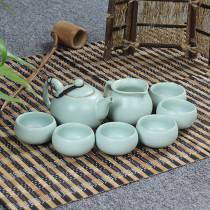 Complete set of kung fu tea set Ru kiln tea set open slice Ru porcelain tea maker ceramic teapot fair Cup Tea Sea