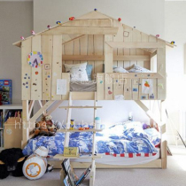 Tree House bed childrens house bed house solid wood house up and down bed cabin custom double bunk bed high and low bed
