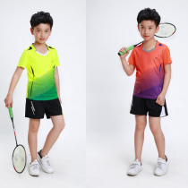 Childrens badminton clothes for men and women Primary School students sports suits summer short sleeve table tennis clothes breathable quick dry printing
